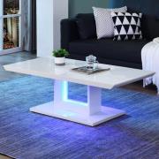 Atlantis High Gloss Coffee Table In White With LED Lighting