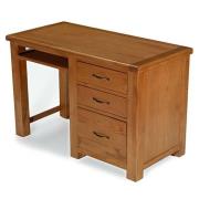 Earls Wooden Computer Desk In Chunky Solid Oak