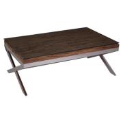 Kero Glass Top Coffee Table With Cross Base In Natural