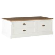 Hardtik Low Wooden Coffee Table In Natural And White