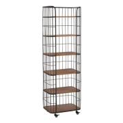 Ashbling 6 Tiers Wooden Shelving Unit In Natural And Black