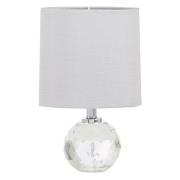 Helna Grey Fabric Shade Table Lamp With Crystal Base