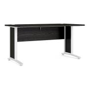 Prax 150cm Computer Desk In Black With White Legs