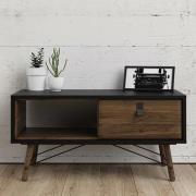 Rynok Wooden Coffee table In Matt Black Walnut With 1 Drawer