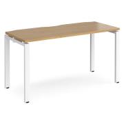 Arkos 1400mm Wooden Computer Desk In Oak With White Legs