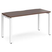 Arkos 1400mm Wooden Computer Desk In Walnut With White Legs