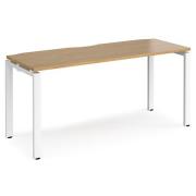 Arkos 1600mm Wooden Computer Desk In Oak With White Legs