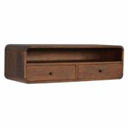 Bacon Wooden Curved Wall Hung Console Table In Chestnut