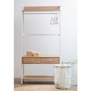 Bradken Natural Oak Wooden Storage Unit With White Metal Frame