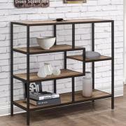 Urbana Wooden Wide Shelving Unit In Rustic