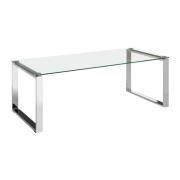 Alluras Rectangular Clear Glass Coffee Table With Silver Frame