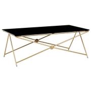 Monora Black Glass Coffee Table With Gold Metal Legs