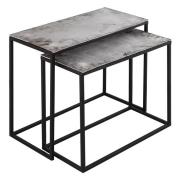 Farron Set Of 2 Metal Side Tables In Silver