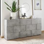 Aspen Wooden Sideboard In Concrete With 3 Doors