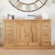 Fornatic Wooden Sideboard In Mobel Oak With 2 Doors 6 Drawers