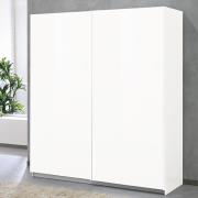 Abby Medium Wooden Sliding Door Wardrobe In White