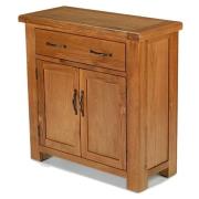 Earls Wooden Small Sideboard In Chunky Solid Oak