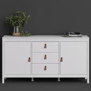 Barcila 2 Doors 3 Drawers Wooden Sideboard In White