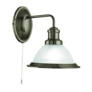 Bistro Acid Glass Shade Wall Light In Antique Brass Finish