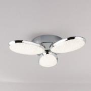 Lori 3 LED Ceiling Light In Chrome With Crushed Ice Effect Shade