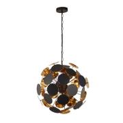 Discus Wall Hung 4 Pendant Light In Black And Gold