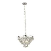 Michelle 4 Pendant Light In Chrome With Rain Drop Glass Balls