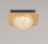 Celestia 1 LED Ceiling Light In Gold Leaf With Clear Acrylic