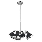 Hixo Round 4 Metal Shades Pendant Light In Black And Chrome