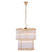 Salas Ribbed Pattern 2 Tier Chandelier Light In Gold