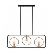 Abita 3 Bulbs Pendant Light In Matte Black And Bronze