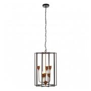 Allais 6 Bulbs Pendant Light In Matte Black And Bronze