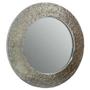 Almory Round Wall Bedroom Mirror In Nickel Frame