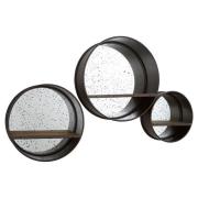 Trigona Set Of 3 Wall Bedroom Mirrors In Matte Silver Frame