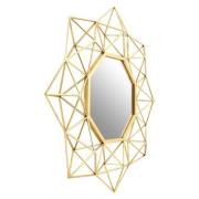 Farota Small Geometric Design Wall Mirror In Champagne Frame