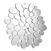 Ekosta Pebble Design Wall Mirror In Silver Frame