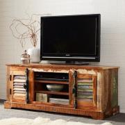 Coburg Wooden TV Stand In Reclaimed Wood With 2 Doors