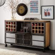 Harlow Display Wine Cabinet In Solid Hardwood Reclaimed Metal