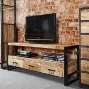 Clio TV Stand Rectangular In Reclaimed Wood And Metal Frame