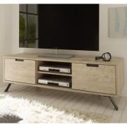 Heyford Wooden TV Stand With 2 Doors In Sherwood Oak