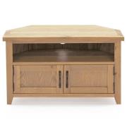 Romero Corner Wooden TV Stand With 2 Doors In Natural