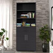 Prax 2 Doors 5 Shelves Office Storage Cabinet In Black