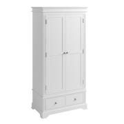 Belton Wooden 2 Doors 1 Drawer Wardrobe In White