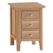 Nassau Small Wooden 3 Drawers Bedside Cabinet In Natural Oak