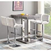 Caprice Concrete Effect Bar Table 4 Candid White Stools