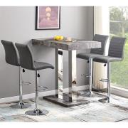 Caprice Concrete Effect Bar Table 4 Ripple Grey Stools