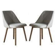 Elliata Natural Fabric Dining Chairs In Pair