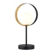 Orbital 1 Table Lamp In Matt Black And Gold Leaf With Opal Glass