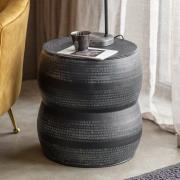 Roseville Round Metal Side Table In Antique Charcoal