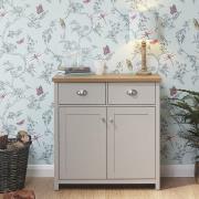 Loftus Wooden Compact Sideboard In Grey With 2 Doors