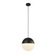 Ender Wall Hung 1 Pendant Light In Matt Black With Opal Glass